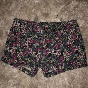 Floral jean shorts